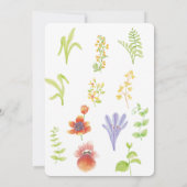 愛は開花ワイルドフラワーフラワーブライダルシャワー 招待状 (裏面)