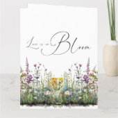 愛は開花ワイルドフラワーフローラブライダルシャワー カード (裏面)