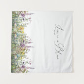 愛は開花ワイルドフラワーフローラブライダルシャワー タペストリー (正面(横))