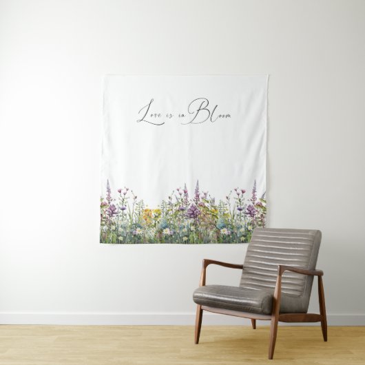愛は開花ワイルドフラワーフローラブライダルシャワー タペストリー (インサイチュ)