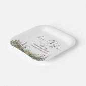 愛は開花ワイルドフラワーフローラブライダルシャワー ペーパープレート (傾斜あり)