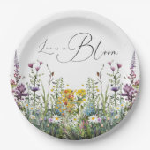 愛は開花ワイルドフラワーフローラブライダルシャワー ペーパープレート (正面)