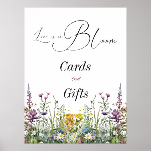 愛は開花ワイルドフラワーフローラブライダルシャワー ポスター (正面)