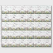 愛は開花ワイルドフラワーフローラブライダルシャワー ラッピングペーパー (フラット)