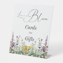 愛は開花ワイルドフラワーフローラブライダルシャワー 台座サイン