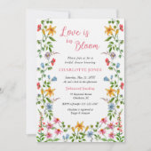 愛は開花ワイルドフラワーフローラブライダルシャワー 招待状 (正面)
