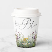 愛は開花ワイルドフラワーフローラブライダルシャワー 紙コップ (裏面)
