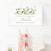 愛は開花ワイルドフラワーブライダルシャワーバナー 横断幕 (インサイチュ)