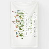 愛は開花ワイルドフラワーブライダルシャワーバナー 横断幕 (縦)