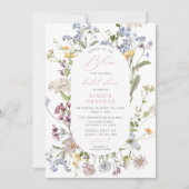 愛は開花ワイルドフラワーブライダルシャワー招待状 招待状 (正面)