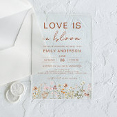 愛は開花ワイルドフラワーブライダルシャワー アクリル招待状