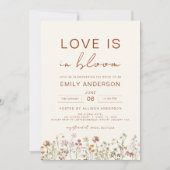 愛は開花ワイルドフラワーブライダルシャワー 招待状 (正面)