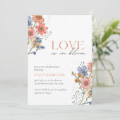 愛は開花ワイルドフラワーブライダルシャワー 招待状 (スタンド正面)