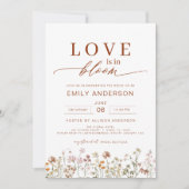 愛は開花ワイルドフラワーブライダルシャワー 招待状 (正面)