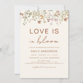 愛は開花ワイルドフラワーブライダルシャワー 招待状 (正面)