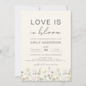 愛は開花ワイルドフラワーブライダルシャワー 招待状 (正面)