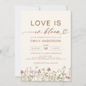 愛は開花ワイルドフラワーブライダルシャワー 招待状 (正面)