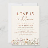 愛は開花ワイルドフラワーブライダルシャワー 招待状 (正面)
