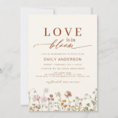愛は開花ワイルドフラワーブライダルシャワー 招待状 (正面)