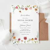 愛は開花ワイルドフラワーブライダルシャワー 招待状