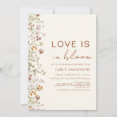 愛は開花ワイルドフラワーブライダルシャワー 招待状 (正面)
