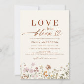 愛は開花ワイルドフラワーブライダルシャワー 招待状 (正面)