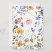 愛は開花ワイルドフラワーメドウブライダルシャワー 招待状 (裏面)