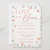 愛は開花ワイルドフラワー春ブライダルシャワー 招待状 (正面)