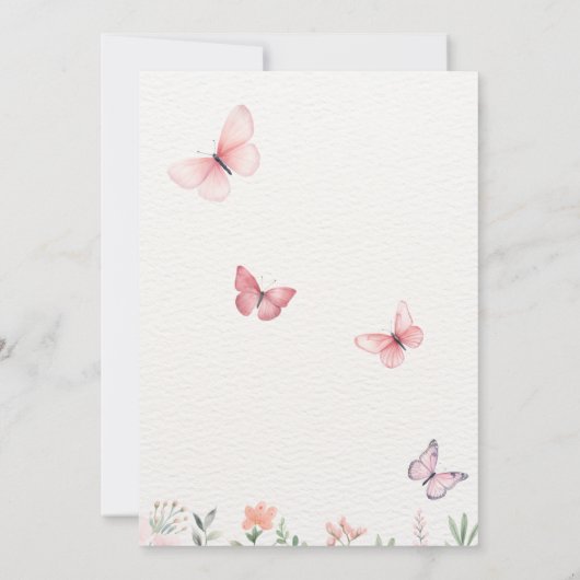 愛は開花ワイルドフラワー春ブライダルシャワー 招待状 (裏面)