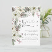 愛は開花冬ポインセチア花 招待状 (スタンド正面)