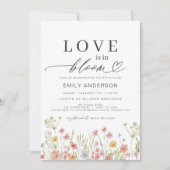 愛は開花夏ワイルドフラワーブライダルシャワー 招待状 (正面)