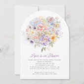 愛は開花春フローラアーチブライダルシャワー 招待状 (正面)