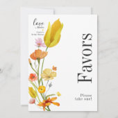 愛は開花春ブライダルシャワーPigives Card 招待状 (裏面)