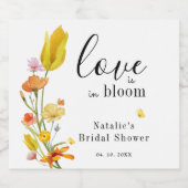 愛は開花春ワイルドフラワーブライダルシャワー スパークリングワインラベル (シングルラベル)