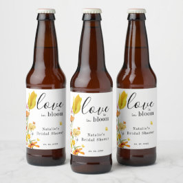 愛は開花春ワイルドフラワーブライダルシャワー ビールラベル