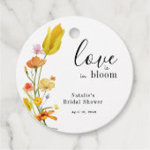 愛は開花春ワイルドフラワーブライダルシャワー フェイバータグ (正面)