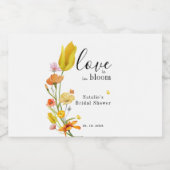 愛は開花春ワイルドフラワーブライダルシャワー リキュールボトルラベル (シングルラベル)