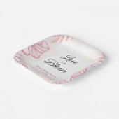 愛は開花水の色フローラブライダルシャワー ペーパープレート (傾斜あり)