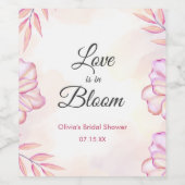 愛は開花水の色フローラブライダルシャワー ワインラベル (シングルラベル)