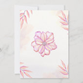 愛は開花水の色フローラブライダルシャワー 招待状 (裏面)