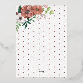 愛は開花秋ブライダルシャワーバラ金ゴールド 箔招待状 (裏面)