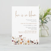愛は開花秋ワイルドフラワーブライダルシャワー 招待状 (スタンド正面)