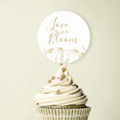 愛は開花金ゴールドワイルドフラワースケッチ ラウンドシール