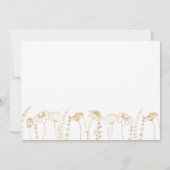 愛は開花金ゴールドワイルドフラワーブライダルシャワー 招待状 (裏面)