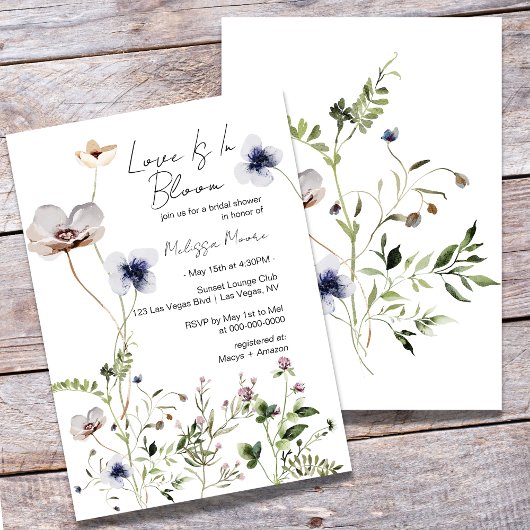 愛は開花、ブライダルシャワー招待 招待状