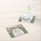 愛は開花 – ボホフラワーズブライダルシャワー スクエアペーパーコースター (インサイチュ)