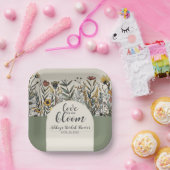 愛は開花 – ボホフラワーズブライダルシャワー ペーパープレート (パーティー)