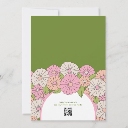 愛は開花 – ボホフラワーズブライダルシャワー 招待状 (裏面)