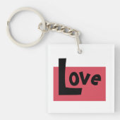 愛は限界を知らない白黒と赤 キーホルダー (正面)