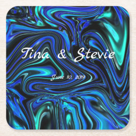 愛は青いです スクエアペーパーコースター